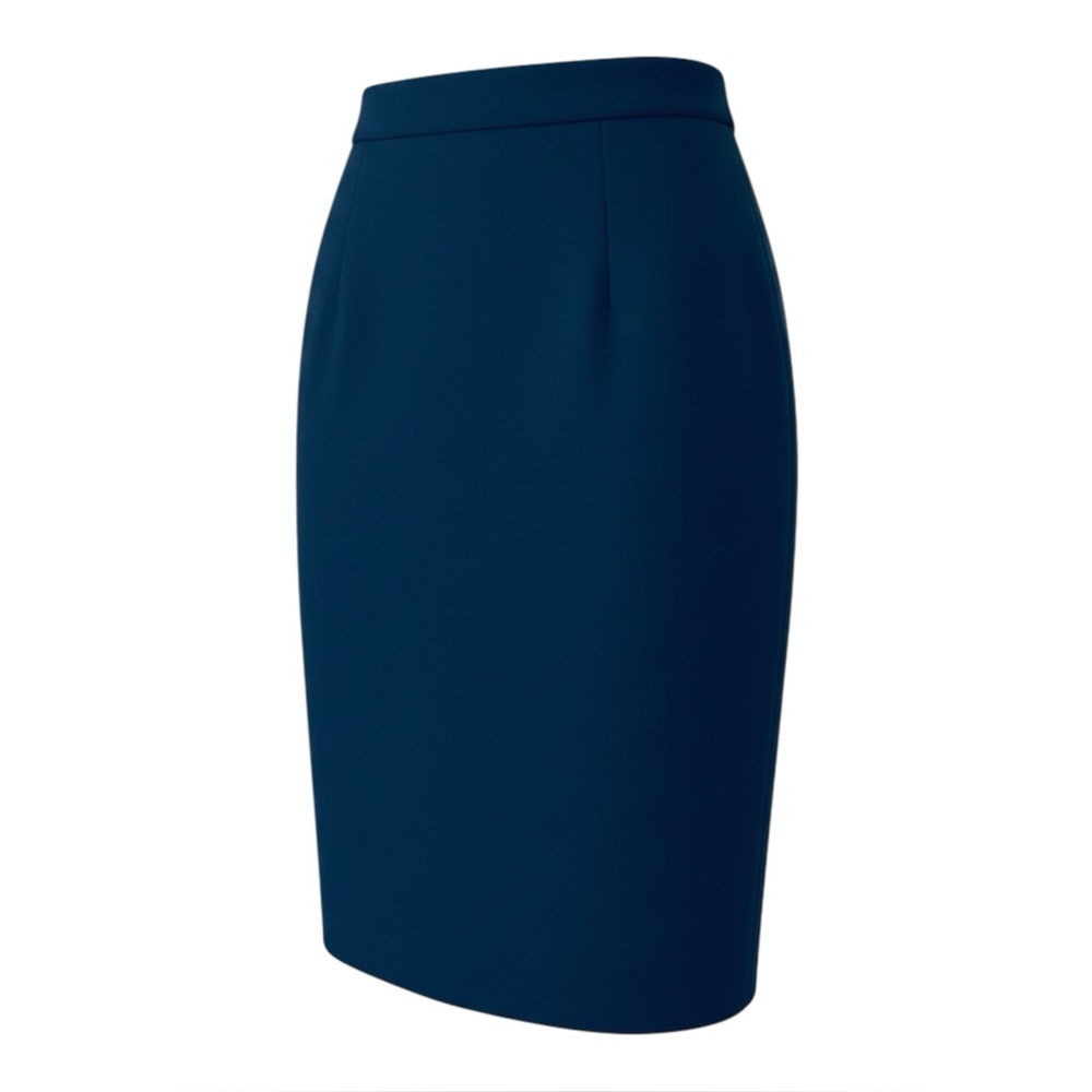 Pure Collection 100% Wool Navy Blue Fully Lined Pencil Skirt Size 8/10 EU40